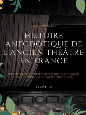 cover image of Histoire anecdotique de l'ancien théâtre en France